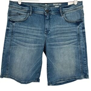 Tom Tailor Women's Trendy Everyday Denim Bermuda Shorts Size 18 Alexa Blue NWT